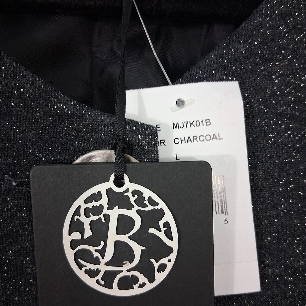 NWT Bobeau Sparkly Bell Sleeve Jacket Charcoal Contemporary Chic Size L - Picture 9 of 10